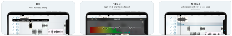 Screenshot of the edit process for Ferrite Studio app