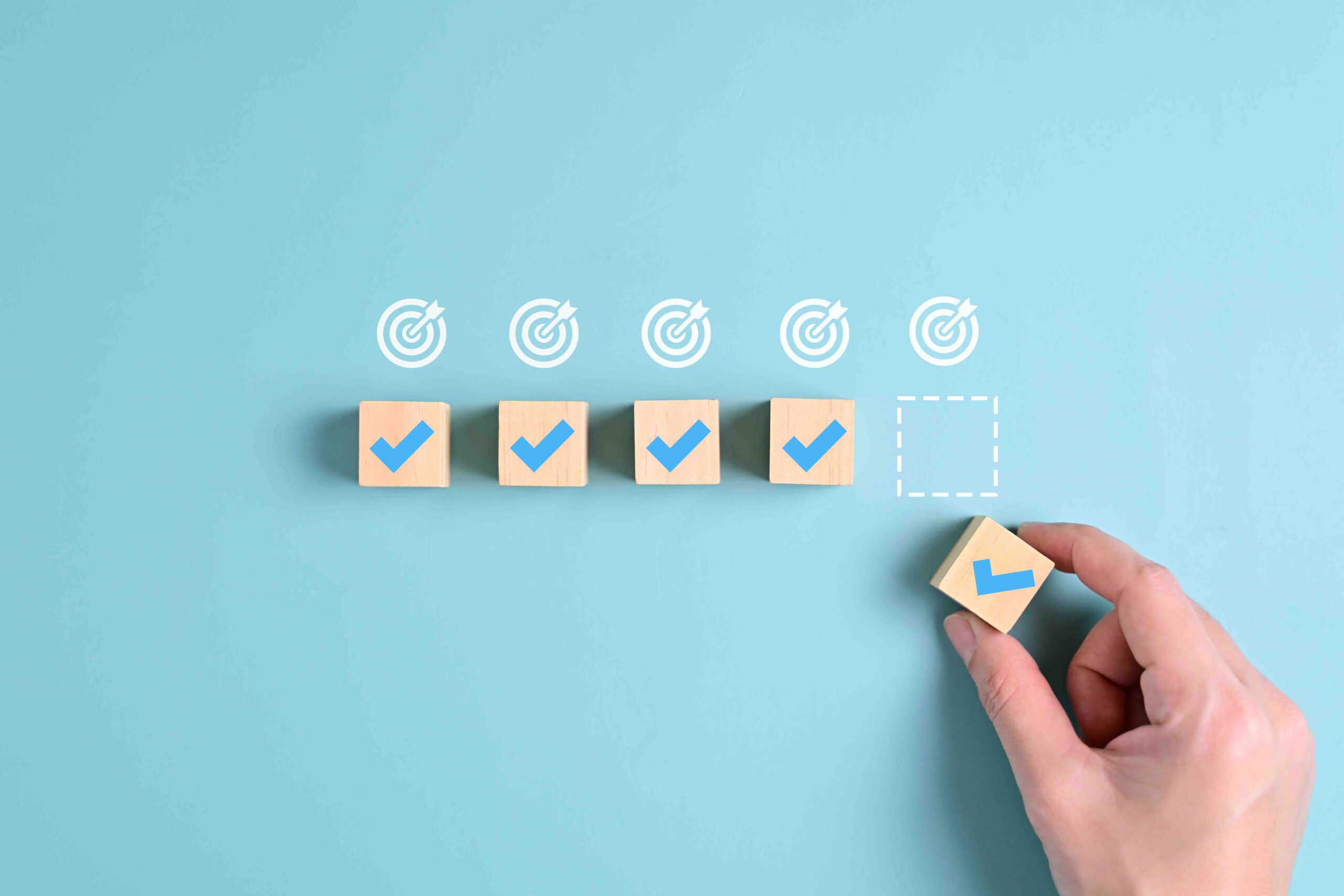 Business target goal and arrow icons, Business strategy planning management, Business process and workflow development, Survey and quality control assessment to achieve business goal. High quality photo