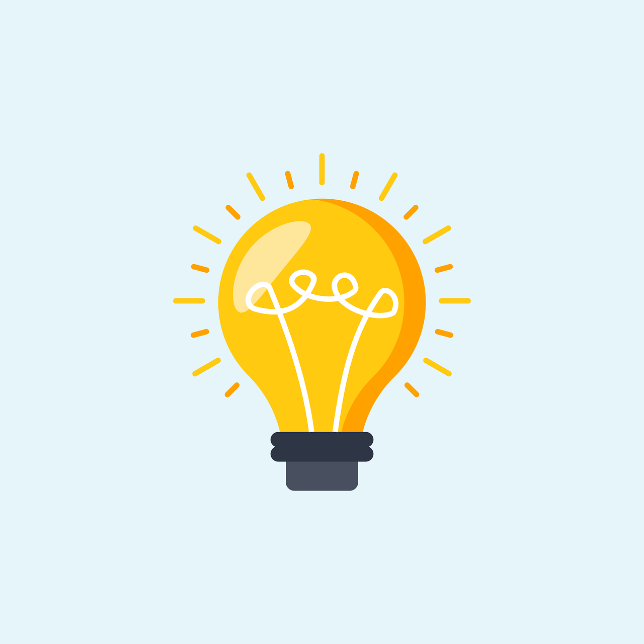 image of a lightbulb. cartoon drawing