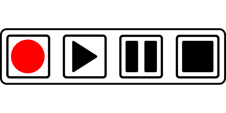 graphic of a record, play, pause, and stop buttons.